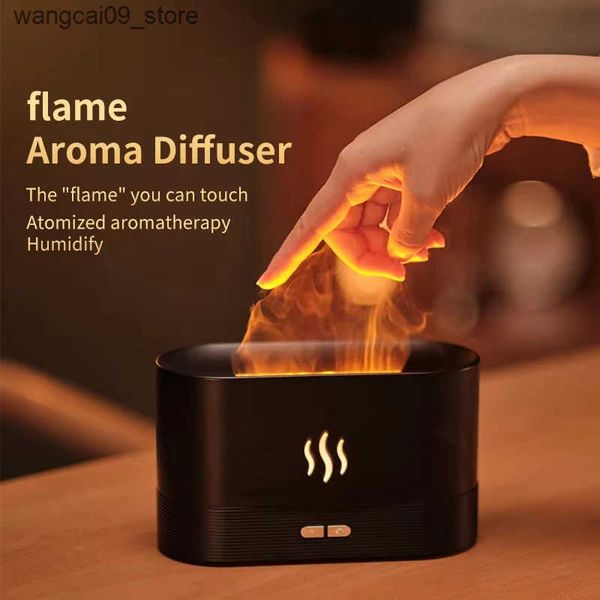 Humidifiers Vissko Aroma Flame Diffuser 180ML Air Humidifier Ultrasonic Aromatherapy Cool Mist Maker Essential Oil Lamp Difusers For Home J2