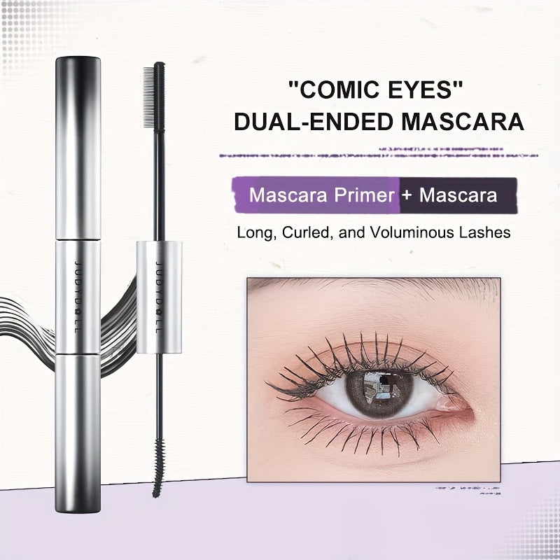 TEMU Judydoll Duo Mascara 6.5g, Orange Double-headed Mascara, Waterproof, Lengthening, Curly, No Smudging For Enlarging Eye, 2-in- Makeup, Wedding