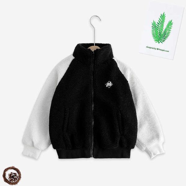 Jackets 2024 autumn and winter new boys and girls outerwear with thick wool and Western style top lamb wool for warmth and childrens zipper