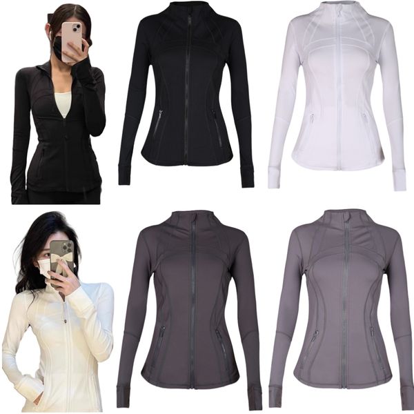 Women jackets yoga jacket womens define workout sport coat with pockets fitness Jacket Sports Quick Dry Activewear Top Solid Zip Up sweatshi