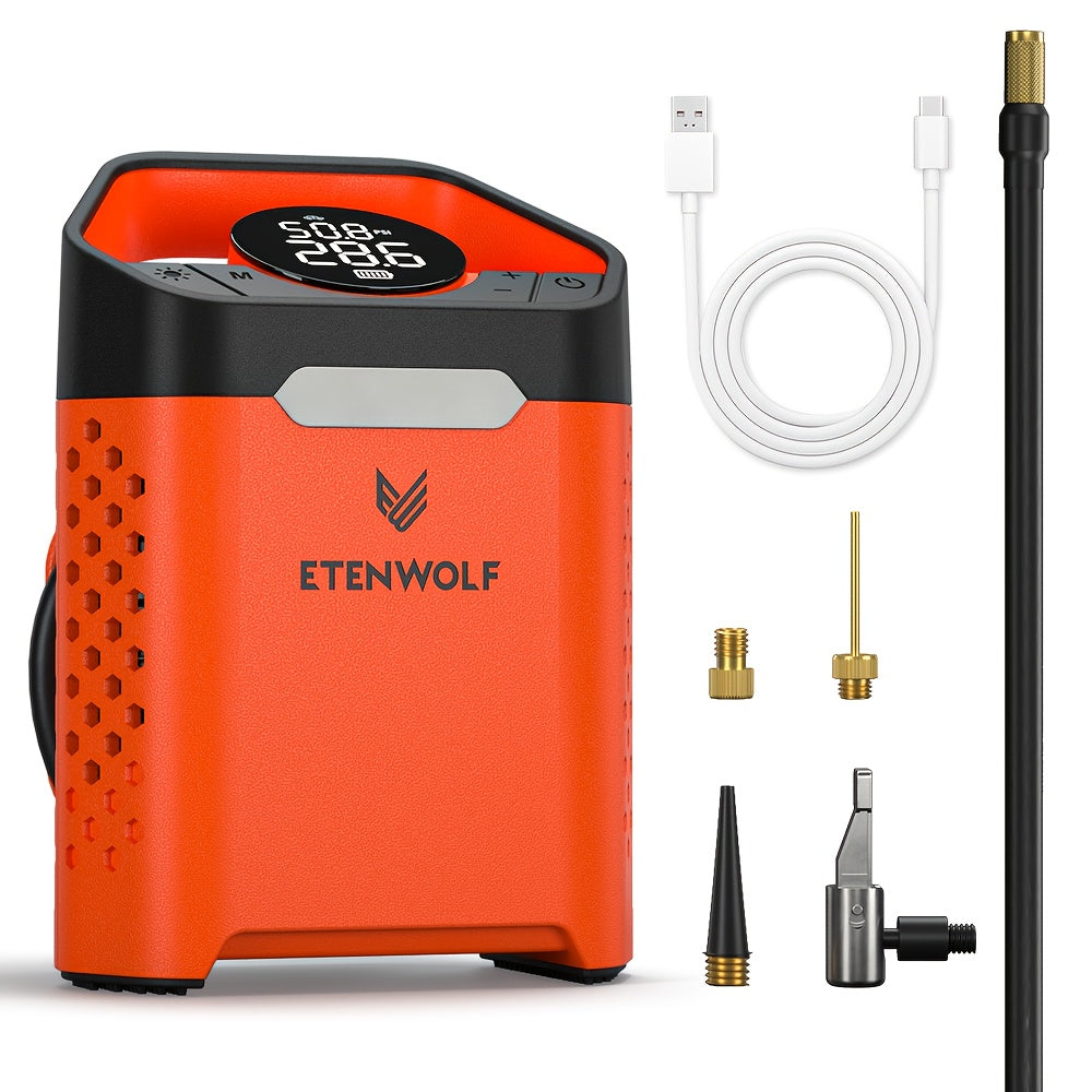 TEMU Etenwolf Portable Air Pump For Car Tires & Tire Inflator Air Compressor 1 Min Fast Inflation, 100% Duty Cycle Heavy Duty Portable Tire Inflator