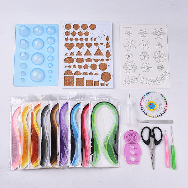 Set di strisce quilling di carta fai da te: strisce quilling di carta a colori casuali