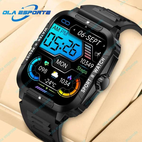 Women 1.96&quot; Outdoor Military Smartwatch Men Bluetooth Call Smart Watch 3ATM Waterproof Rating Sports Fiess Watches