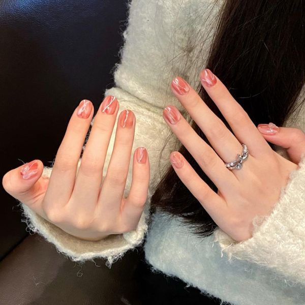 Nail Art New Amber Halo Dye Whitening Elegant Set Handmade Wearable Fashion Accessories