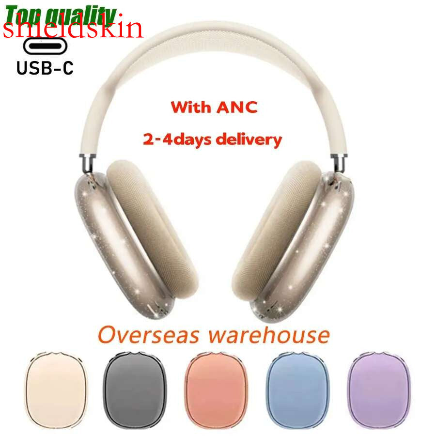USA Stock Metal shell with ANC Air pro 3 4 Headband Headphone Accessories Transparent Silicone Waterproof Protective case podspro Max 2 Headphones c