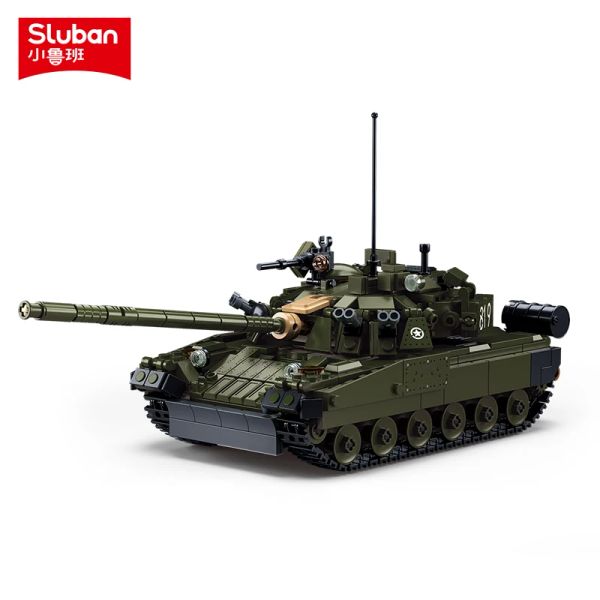 Army T-80BVMS 798PCS Main Battle Tank Model Building Blocks Sets MBT Military DIY Creative Educational Kids Toys Christmas Gifts