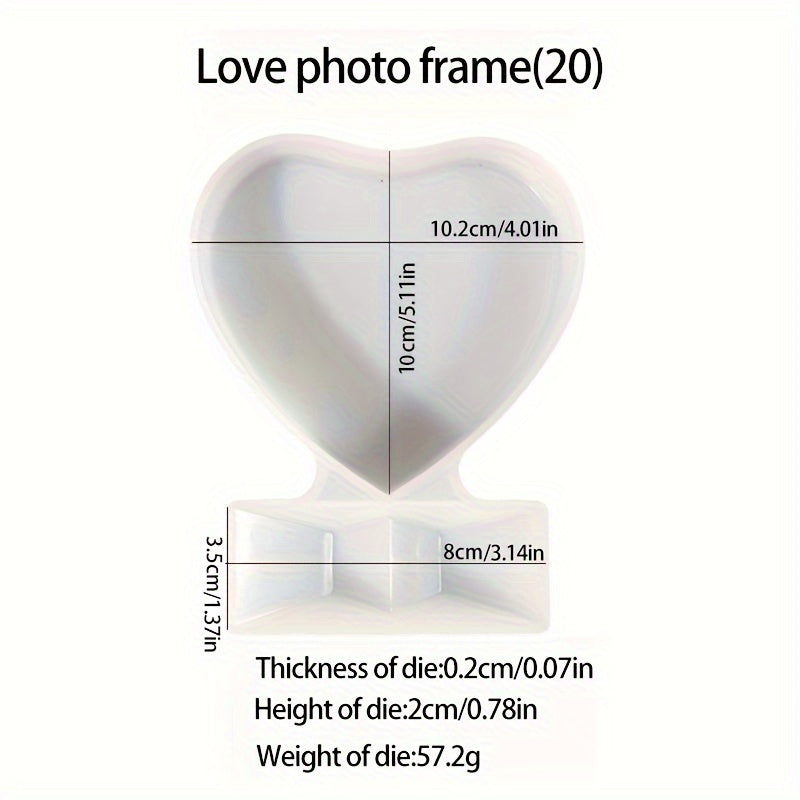 TEMU Resin Mold Photo Frame In Sizes, Heart-shaped Silicone Mold For Diy Crafts.
