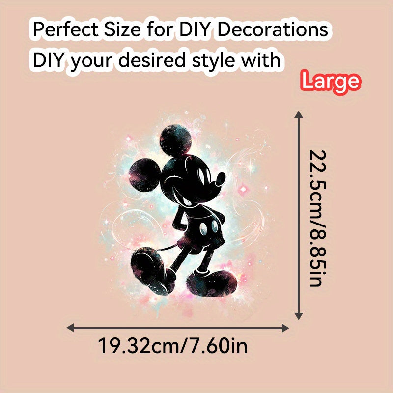 TEMU Mouse -inspired Iron-on Transfer Decal - Vibrant, Customization For Couples & - Silicone, Non-electric, Clothing Applique (clothes Not Included)