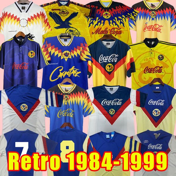 Club America Retro soccer jerseys LIGA MX Football Shirts S.CABANAS ZAMORANO BRANDAO CHUCHO Men Uniforms 84 85 88 89 93 94 98 99 1995 1984 1
