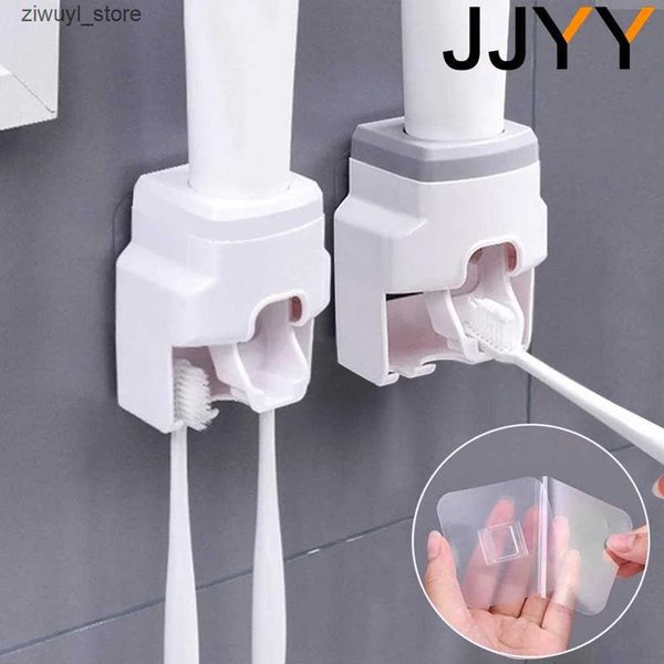 Toothbrush Holders JJYY lazy wall mounted automatic dental pad dispenser bathroom accessories waterproof dental pad squeeze toothbrush brack