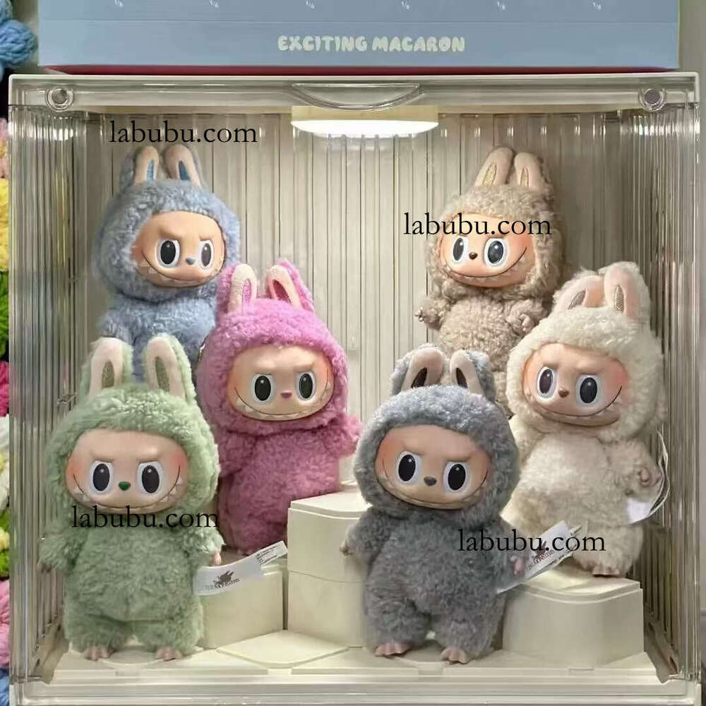 Motherland Edition POPMART Labubu First Generation LABUBU Sitting Party Macaron Plush Doll Vinyl Blind Box