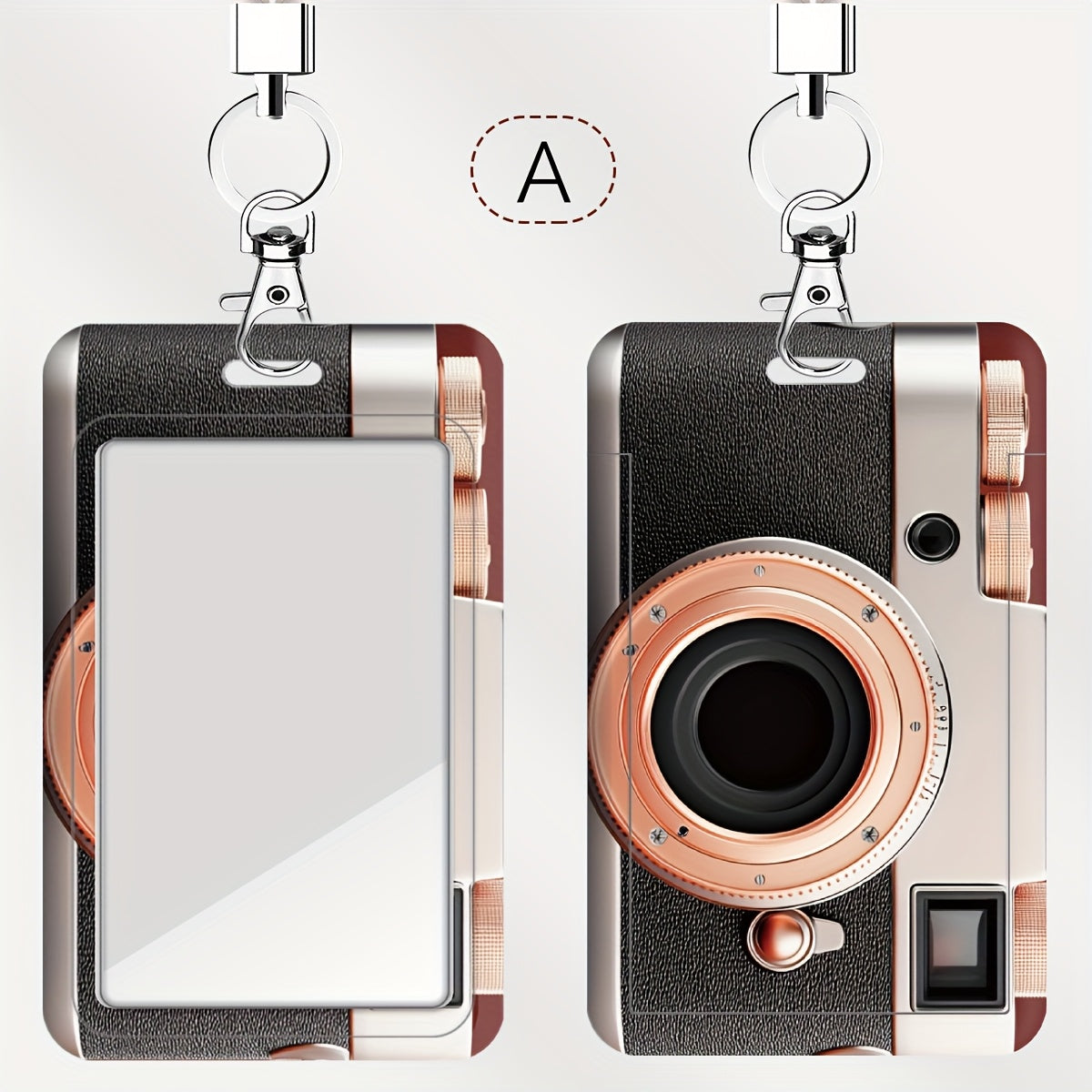TEMU Camera-shaped Id Badge Holders | Plastic Card Cases With Lanyard | Retro Design For Doctors, Nurses & Students | Durable Office And Campus Use