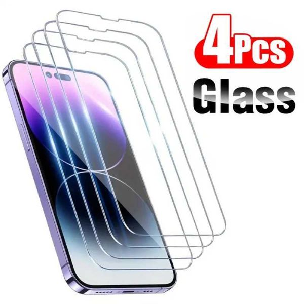 4 pieces of tempered glass suitable for iPhone 15 14 13 11 XR shatterproof screen protector suitable for iPhone 15 ProMax 14 Pro high-defini