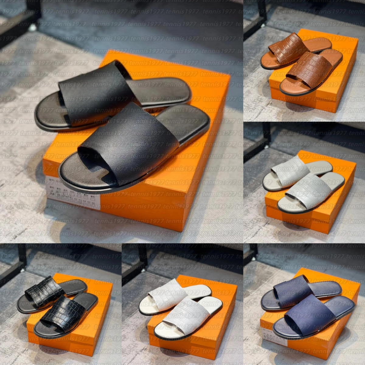 Sandals Men Designer Slippers Men Shoes For Men With Box Calfskin Leather Slip On Comfort Footwear Beach Slide Walking Flip Flops Sandalias Big Size