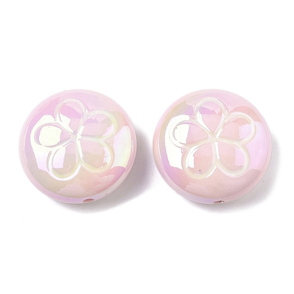 2pcs perles acryliques de placage uv