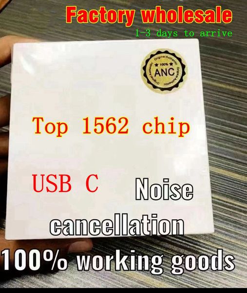 New Factory wholesale Noise cancelling TWS USB C PRO 2 Wireless Earphone earphones ANC Top Chip Wireless Charging gaming Bluetooth Headphone