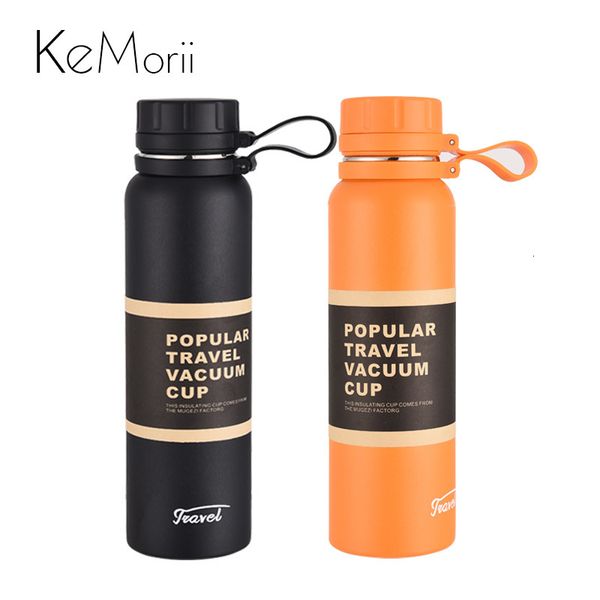 Water Bottles 6508501100ML Thermos Cold and Drinks Coffee Bottle Insulated Vacuum Flask 304 Stainless Steel Thermal Bike Bottle 221130