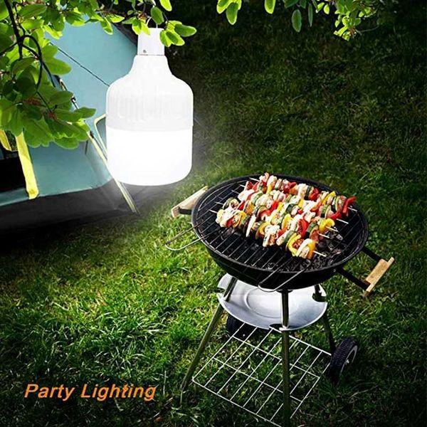 80W Portable Emergency Lights Rechargeable LED Lantern Mobile Tent Lampwith Hook for Camping Fishing Patio Porch Garden Lighting X2502111