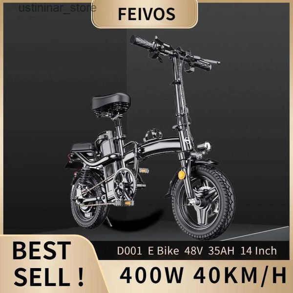 Bikes Ride-Ons FEIVOS D001 E Bike 400W 48V 14Inch 40kmh Folding Electric Bicycle Adult Variable Speed mini Power-Assisted Bicycle L47
