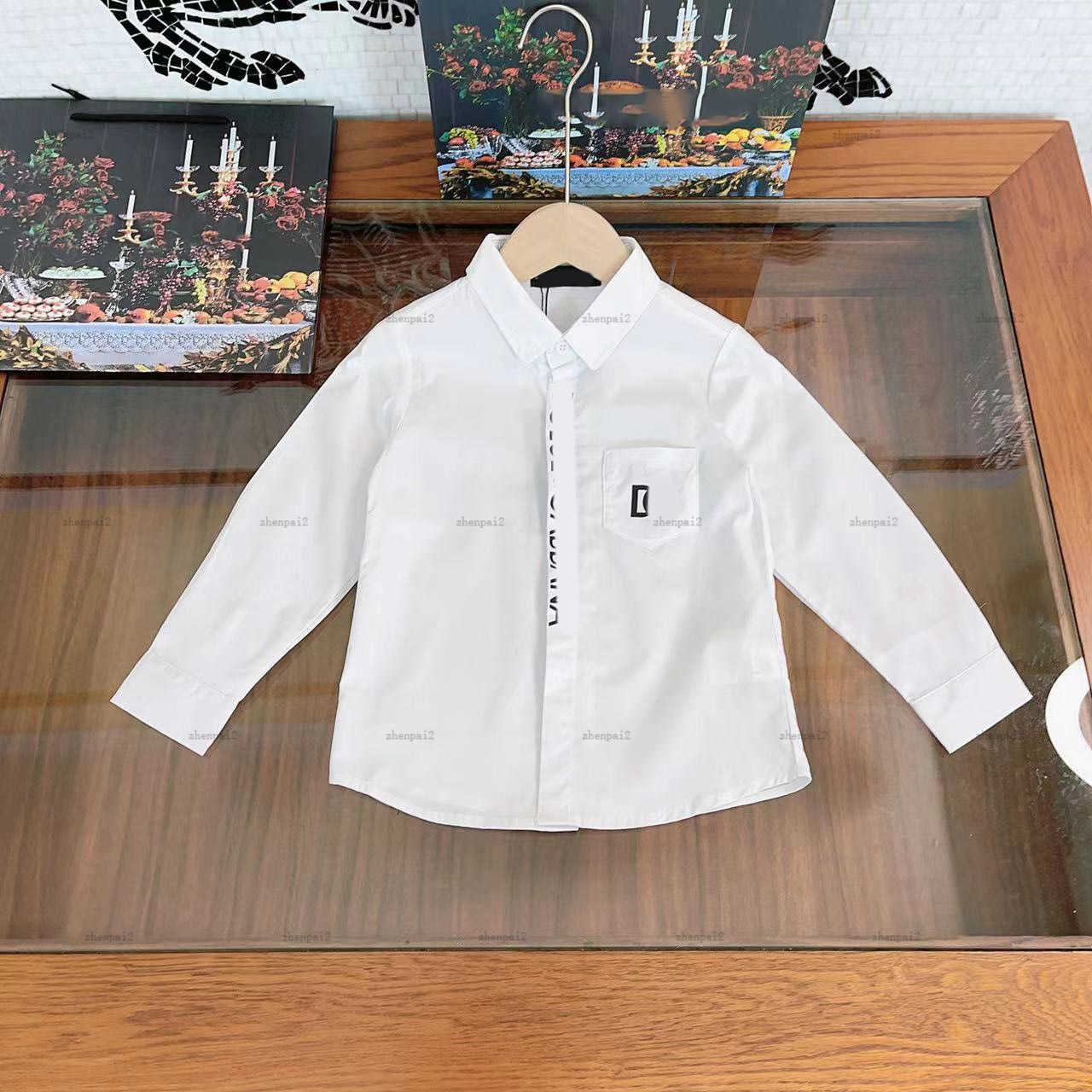 Luxury designer Baby Shirt Autumn clothing fashion Chest pocket decoration Kids lapel top SIZE 110-160 CM Child Blouses