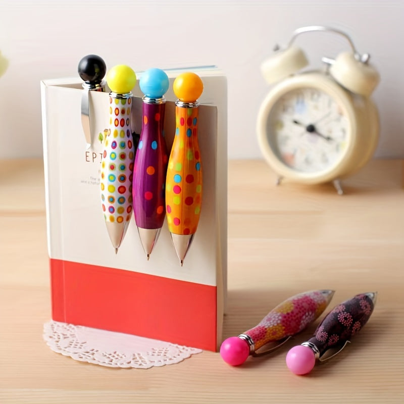 TEMU 2pcs Short Bowling Ball Ballpoint Pens In 6 Patterns, A Creative Gift For Students.