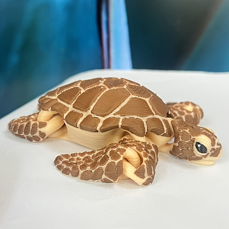 TEMU 1pc 3d Printed Turtle Statue - Realistic Plastic Aquarium & Desk Decor, No Electricity Needed, Perfect Gift For Home, Office, Or Holiday