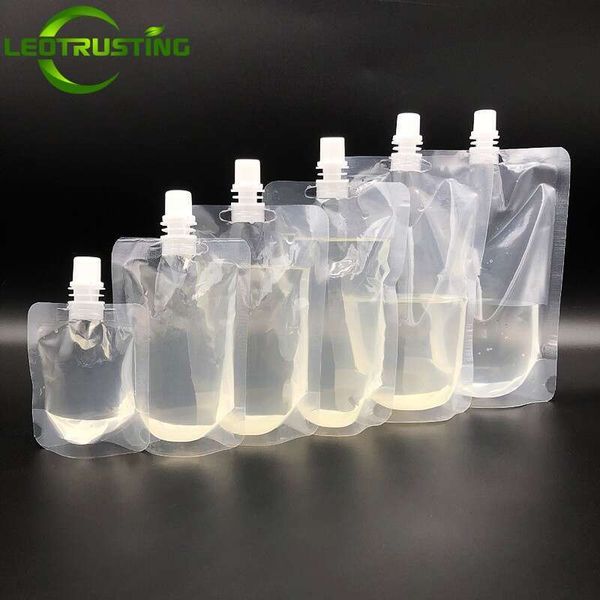 100Pcs Plastic Suction Nozzle Spout Bag DIY Clear Beverage Liquid Juice Milk Wedding Bar Beer Jelly Tea Party Drinking Pouches
