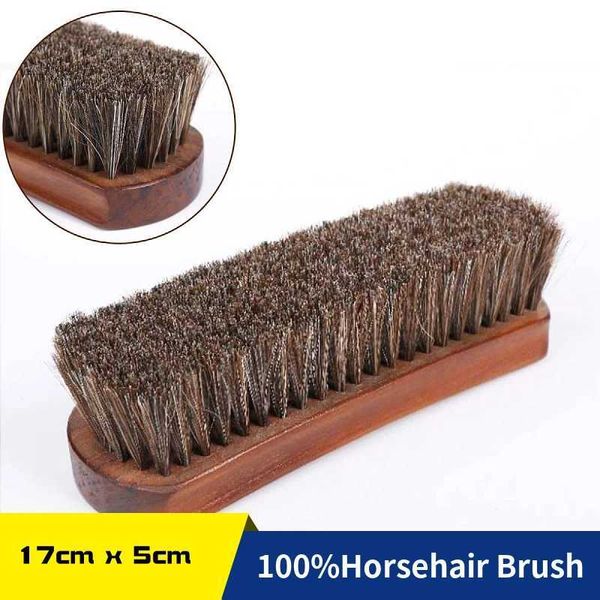 Horsehair Shoe Brush Hand Scrubbing Brush Horse Hair Brushes Polishing Tool Shine Polish Cleaner for Shoes Boots Sofa Car Seat Y240902