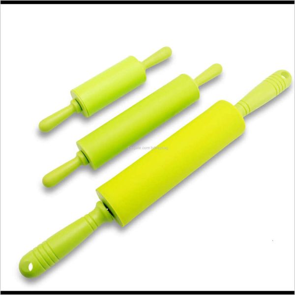 Boards Dining Bar Bakeware Pins Home Garden3in1 Set Sile Dough Rolling Pin Non Stick Pastry Plastic Handle Baking Kitchen Cookie T