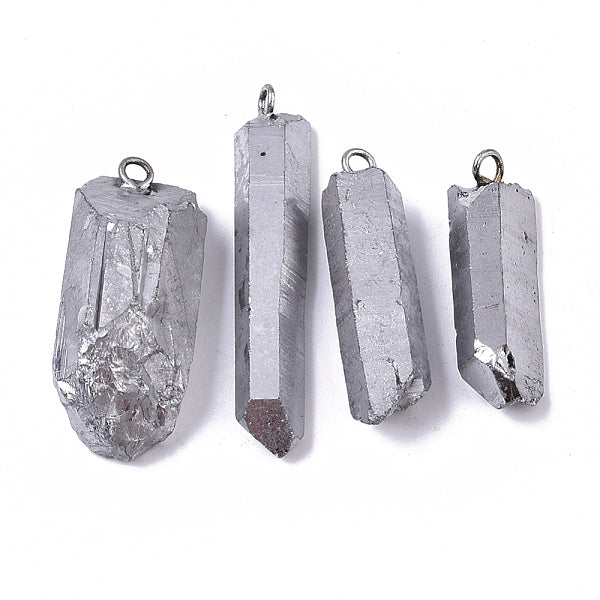 Pendentifs en cristal de quartz naturel avec placage sous vide PVD