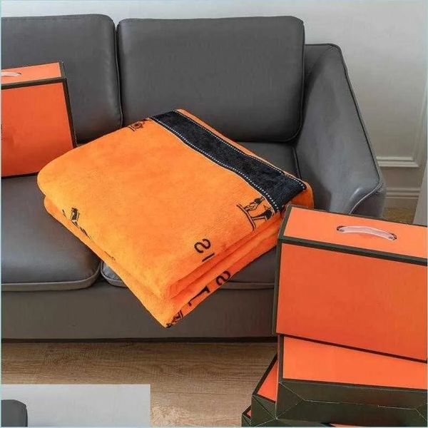 Designer Blanket Soft Home Office Nap Air Conditioning Sofa Decoration Travel Car Throw Blankets High Grade Business Gift
