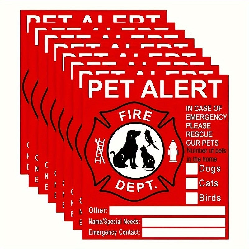 TEMU Sticker - 10 Pack Safety Sticker Decal-save Our Cat-dog Pets In A Fire Emergency, Firefighters Will See Alert On The Window, Door, Or House And