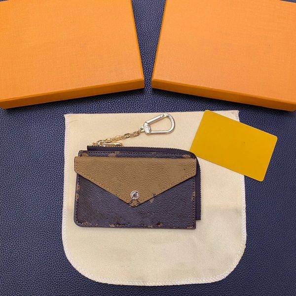 CARD HOLDER RECTO VERSO Designer Fashion Womens Mini Zippy Organizer Wallet Coin Purse Bag Belt Charm Key Pouch Pochette Accessoires AAA