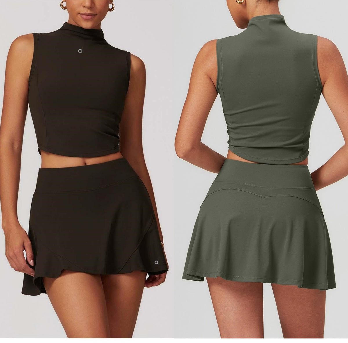 A451 Women&#039;s High Waist A-Shaped Yoga Vest - Athletic Leisure Skirts Tennis Skirts Sportswear for Fitness & Running