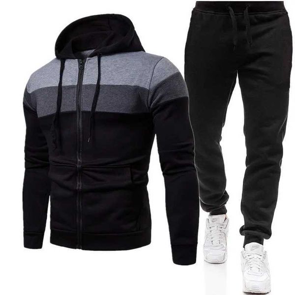 Men&#039;s Tracksuits 2024 Spring-Summer Dot Street Dress Zipper Hoodie+Sports Pants 2-piece Set Mens Sportswear Casual Jogging Outdoor Set