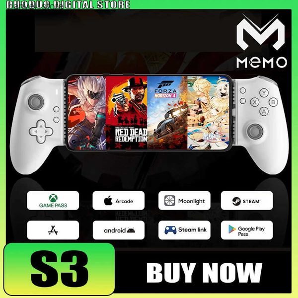 Game Controllers Joysticks Memo S3 Controller Gamepad Two-sided Stretch 1K Low Delay Handle S3 Mobile Version Tablet Type-C Wireless Dual-mo