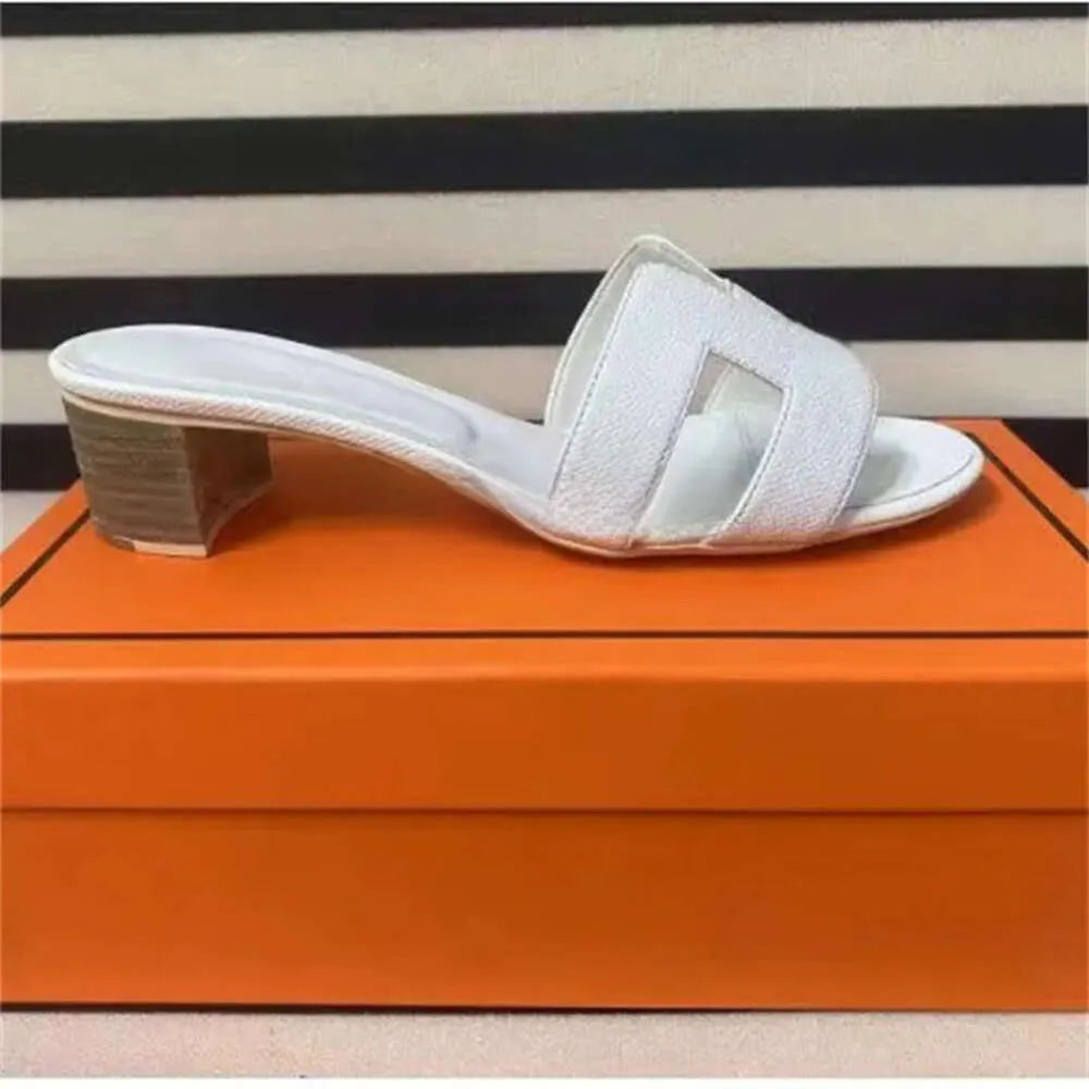 Slipper Brand Designer Sandals Women Fashion Luxury Shoes Gunuine Leather High Heel Sandal Classic Flat Slides Beach