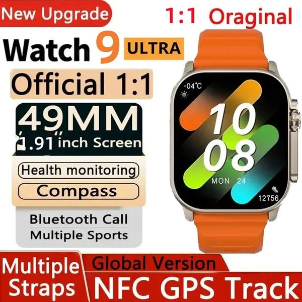 Watch 9 Ultra Smart Watch S9 49mm 2024 New NFC Men Women GPS Track Bluetooth Call BT Music Games Wireless Charging Smartwatch