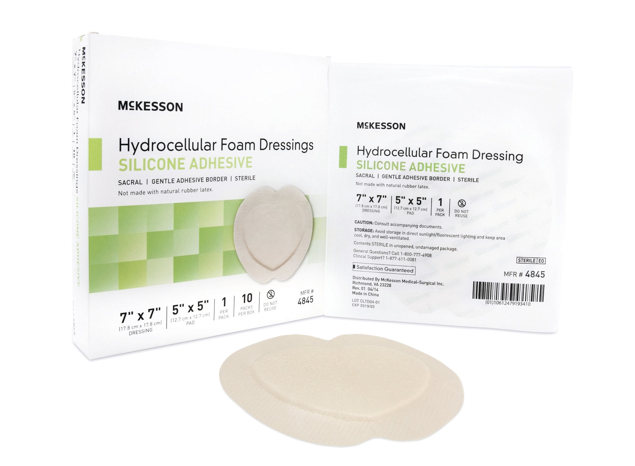 McKesson Silicone Foam Dressing, 7" x 7" Sacral, 200 Each - Case