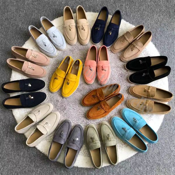 Designers LP sneakers shoes classic loafers summer Charms walk Outdoor Women men Black Blue sand tasman Flat Low Luxury suede moccasin slip