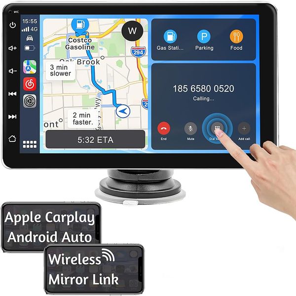 HD 7 inch IPS Touchscreen Car Radio Receiver Wireless Carplay&Android Auto Car Stereo with Backup Camera Mirror Link Bluetooth AUX-USB-TF fo