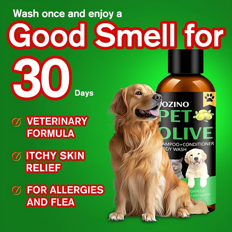 TEMU Veterinary Shampoo And Conditioner Formula For Dogs And Cats. Flea Prevention And Anti-dandruff Dog Shampoo. Enriched With Natural Olive Oil .