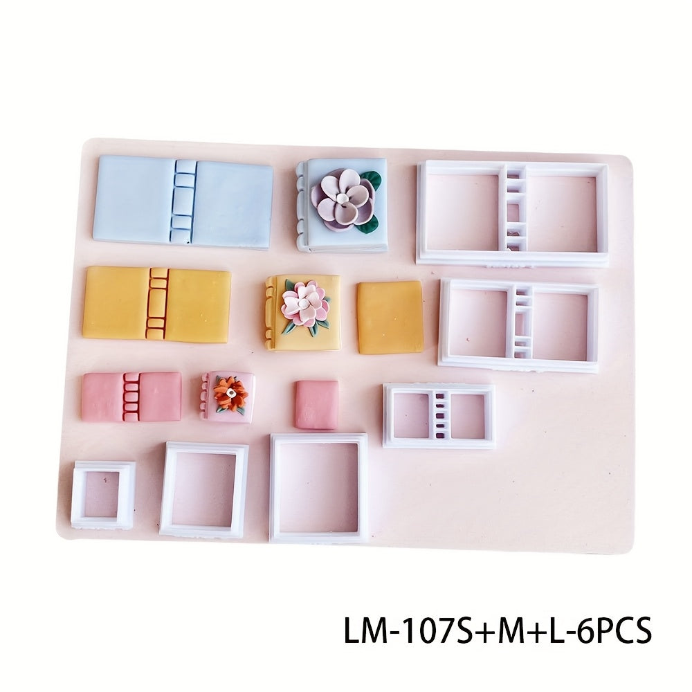 TEMU 3d Book Polymer Clay Cutter - High-precision Plastic Molds For Making, Earrings, Pendants & Accessories, Earring Making Kit||durable Plastic,