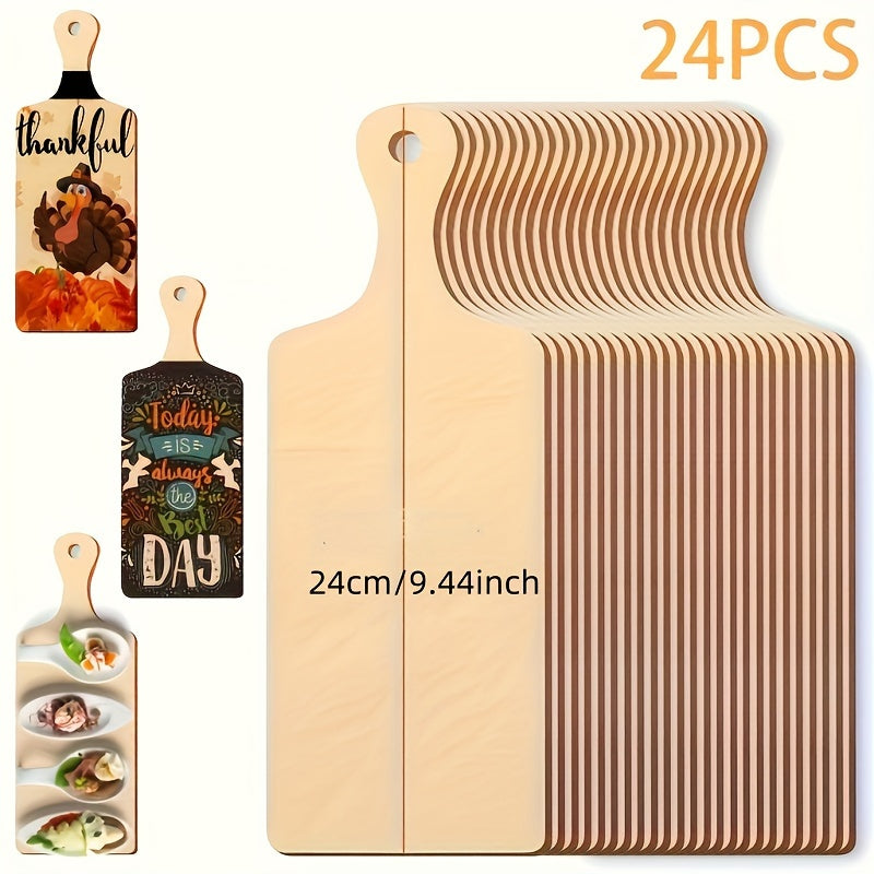 TEMU 24pcs Unfinished Wooden For Painting, Carving & Decor - 9.4x3.5 Boards With Natural Wood Grain, Holidays, Garden Projects & Gift Ideas -