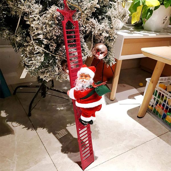 Climbing Santa Claus with Music, Electric Ladder Doll Toy Christmas Tree Hanging Decor 2024