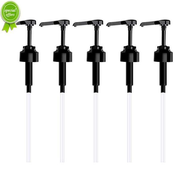 Update New 5Pcs Kitchen Syrup Pump Liquid Dispenser Juice Bottle Pumps Replacement For Regular Mouth Shampoo Bottles Shower Gel Jar Tube
