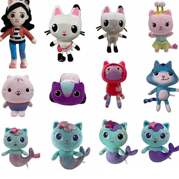 Plush Dolls New Game Gabby Dollhouse Plush Toy Mercat Cartoon Stuffed Animals Mermaid Cat Mermaid Plushie Dolls Kids Birthday Gifts Q241130