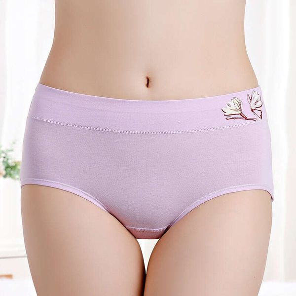 Printed Cotton in Large Size, Simple Mid Waist Women&#039;s Underwear Made of Pure Cotton, Comfortable Triangle Pants Calecon Lingerie Under