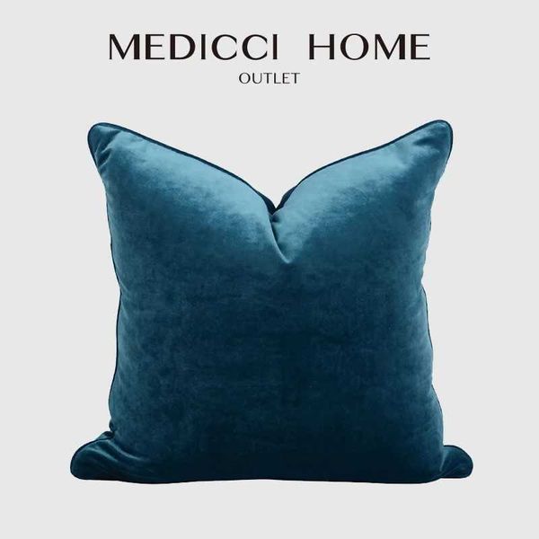 Cushion-Decorative Pillow Medicci Home urious Italy Veet slip Throw Covers High Grade Solid Color Cushion Case For Living Room Sofa Bed S247