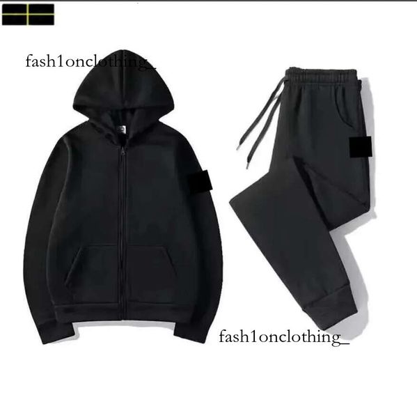 Homens Menino Stone Tracksuit Spring Autumn Sets Men's Setes Color Sportswear Brand Pull Stone Capelie Pants Stoney Clothing Fashion 2 Peças